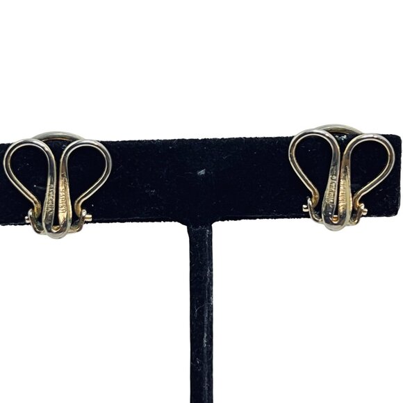 Vintage Napier Gold Tone Clip On Button Earrings Classic Dome Design (5773) - Picture 3 of 4